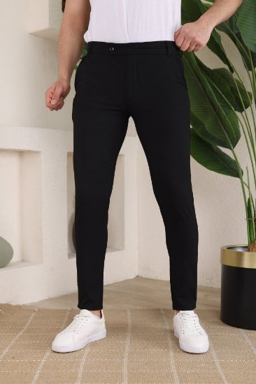 Erkek Slim Fit Likralı Bilek Boy Kumaş Pantolon resmi